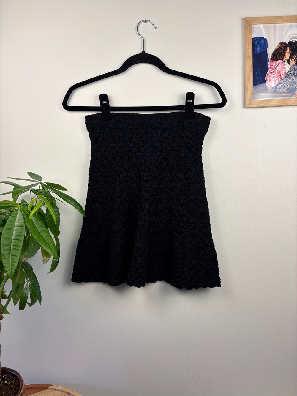 Honey Black Knit A-Line Women's Skirt
